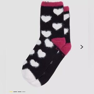 NWT Dr. Martens Organic Faux Fur Cotton Blend Socks Hearts s/m